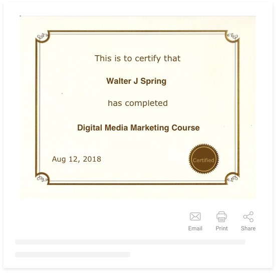 Print, Email & Share Course Certificates